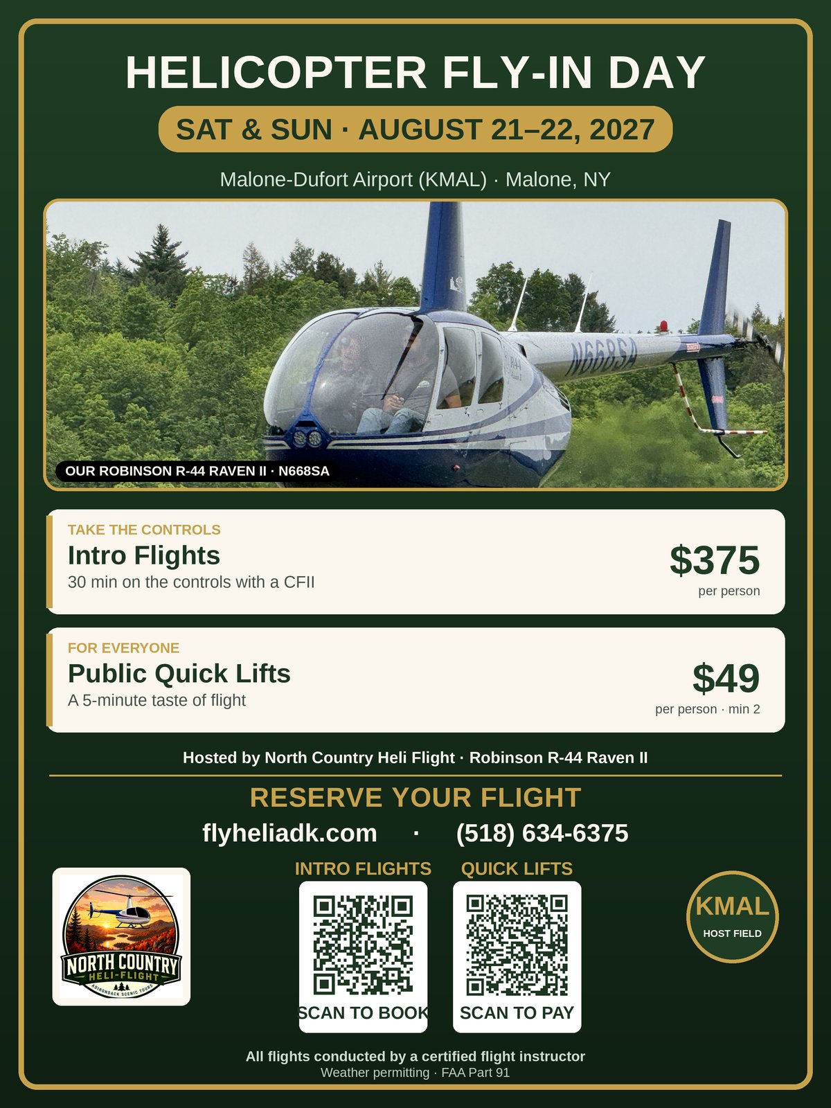 Malone Fly-In Day 2027 poster β Aug 21β22, Malone-Dufort Airport (KMAL)